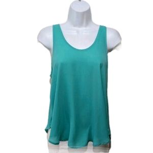 NWT Lush XS Sleeveless Top Blouse Tank Top Cami Green City Spring Summer #750